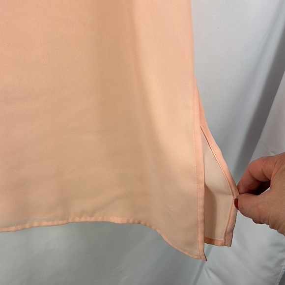 Relativity midi dress roll tab sleeves asymmetric hem Sz M - Picture 8 of 12